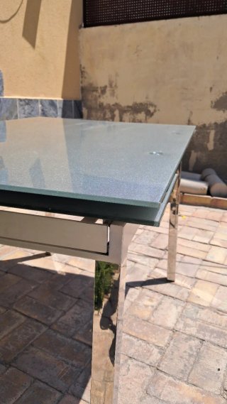 Mesa comedor extensible cristal templado