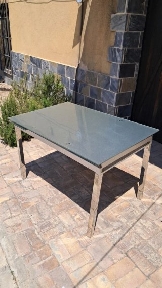 Mesa comedor extensible cristal templado