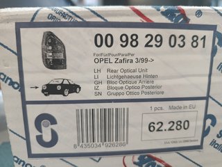 Faro Trasero Derecho Opel Zafira