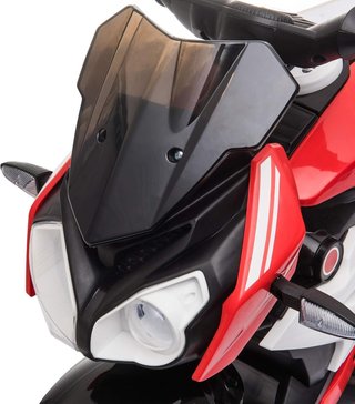 Moto Eléctrica para Niños de 3-5 Años Máx. 25Kg Con Luces, Música, Batería 6V Y Velocidad 3Km/H, 86X42X52 Cm, Roja