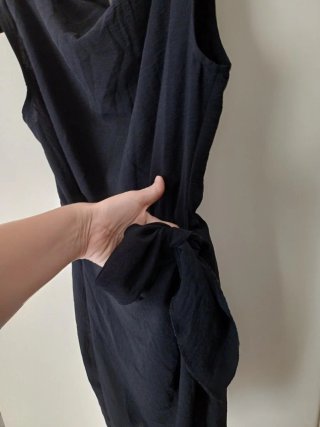 Abito nero portafoglio con fiocco in vita Taglia S