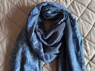 Pañuelo Cortefiel Azul Mujer Oversize Textura Prin