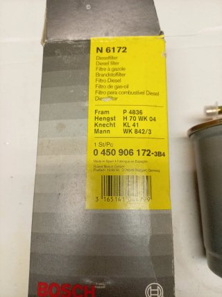 Filtro Gasoil Bosch N 6172 Ford VW