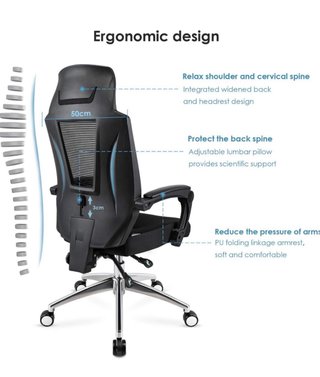 Silla de oficina ergonómica negra