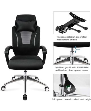 Silla de oficina ergonómica negra