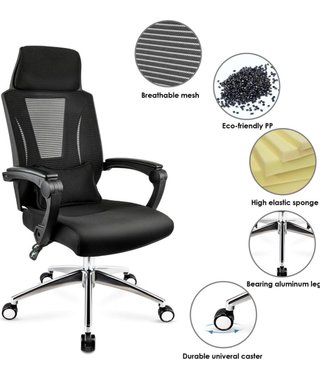 Silla de oficina ergonómica negra