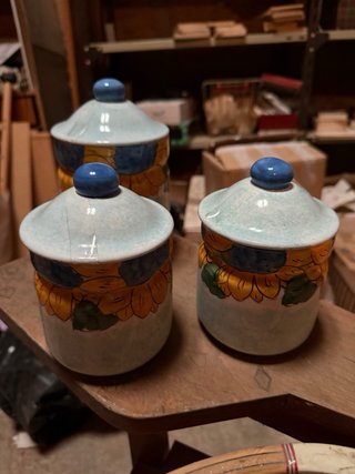 Conjunto azucarera cerámica girasoles