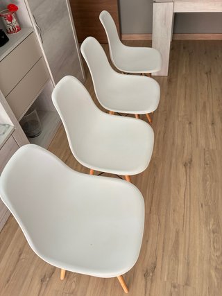 Juego de 4 Sillas Comedor Blancas