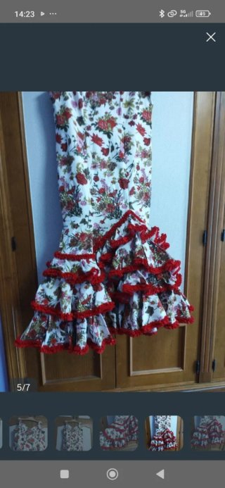 Vestido Gitana Flores Talla Única