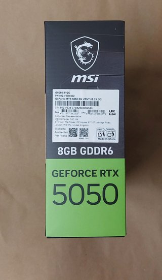 Confezione scheda video MSI GeForce RTX5050 Ventus