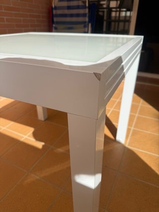 Mesa extensible jardín cristal y metal