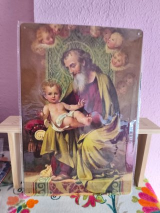 Cuadro Metálico S. Jose y Jesús Resistente al agua