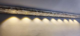 2 Vigas de Imitación de Madera + Luces LED 1,50mt.