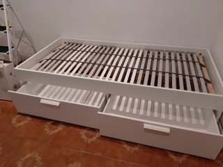 Estructura Cama BRIMNES Ikea Blanca colchón aparte