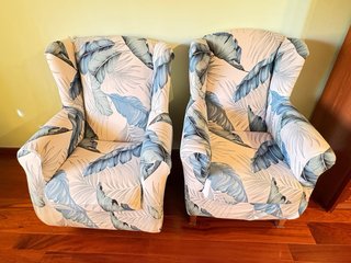 2 Sillones individuales estampado floral