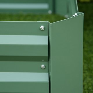 Juego de 2 Camas Elevadas para Huerto de Acero Galvanizado, Jardineras para Plantas, Hortalizas y Arbustos, 100X100Cm, Verde