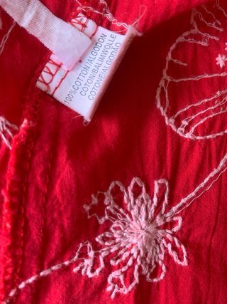 Vestido rojo floral tirantes talla 36