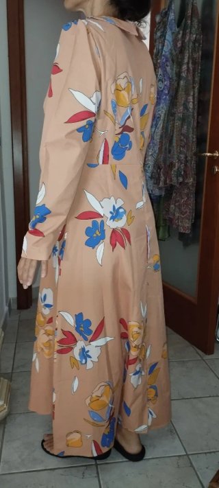 Vestito floreale color pesca taglia L/XL