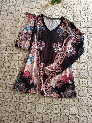 Camiseta Negra Estampada Talla M