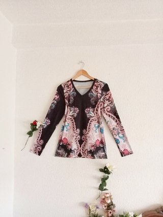 Camiseta Negra Estampada Talla M