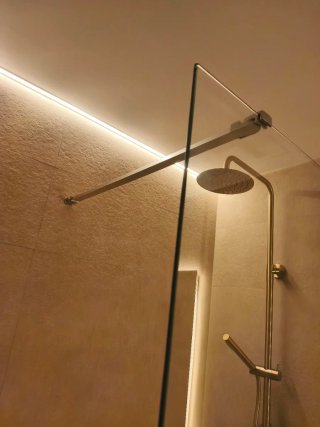 Mampara de cristal+Regalo grifo ducha estilo latón