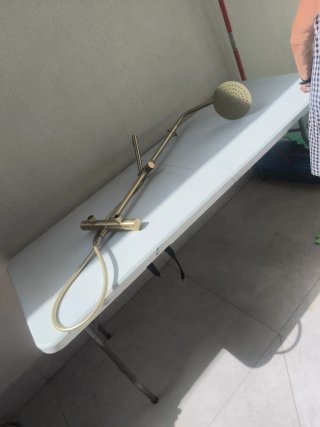 Mampara de cristal+Regalo grifo ducha estilo latón