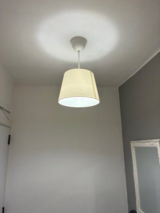 Lámpara colgante de tela beige