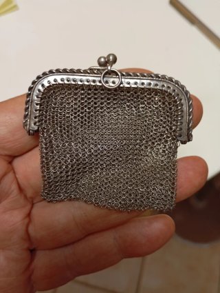 Aumoniere plata maciza siglo XIX