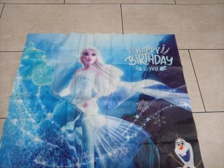 Vinilo Frozen Cumpleaños Elsa Olaf