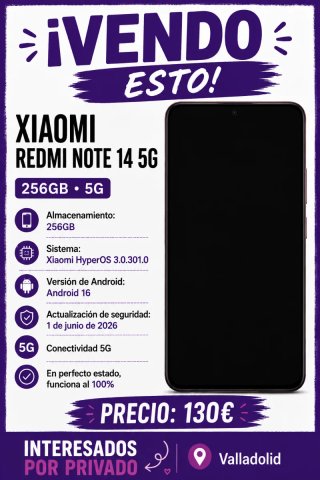 Xiaomi Redmi Note 14 5G 256GB Negro