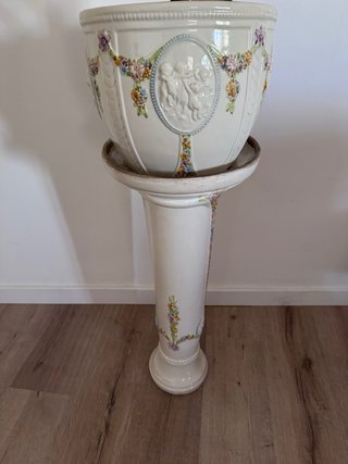 Macetero Peana Porcelana Beige Multicolor