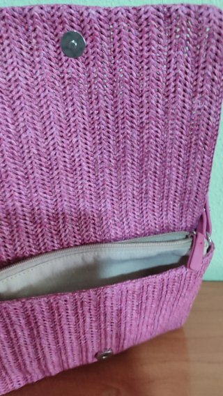 Bolso rafia Parfois rosa