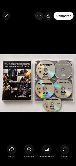 Colección 5 Películas Transformers DVD