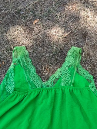 Top tirantes verde M/38 encaje floral poliéster