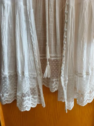 Casaca boho ibicenca blanca talla única