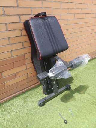 Banco de entrenamiento pesas ajustable y plegable.