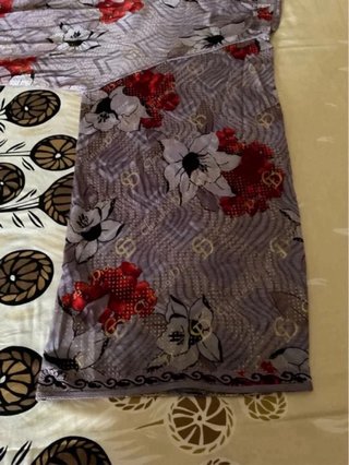 Caftano donna lilla fantasia floreale Vintage