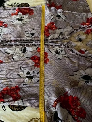 Caftano donna lilla fantasia floreale Vintage