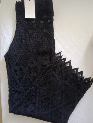 Pantaloni Zara Crochet Nero