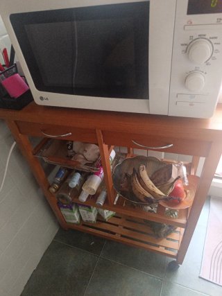 Carro auxiliar cocina madera y metal