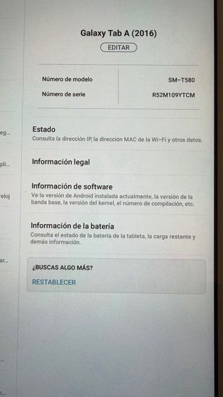 Samsung Tab A SM-T580 Blanca