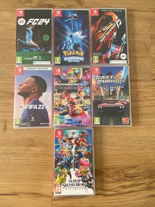 Nintendo Switch OLED azul i roja + Accesorios