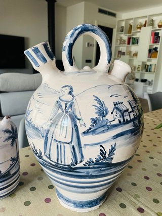 Pareja botijos antiguos pintados a mano