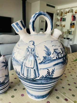 Pareja botijos antiguos pintados a mano