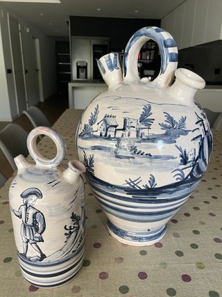Pareja botijos antiguos pintados a mano