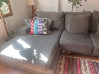 Sofá modular gris tela