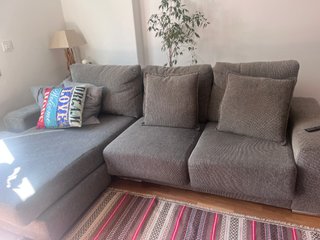 Sofá modular gris tela