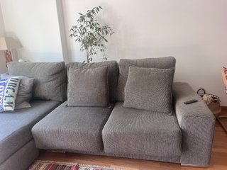 Sofá modular gris tela