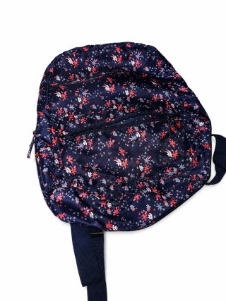 Mochila floral azul y rosa