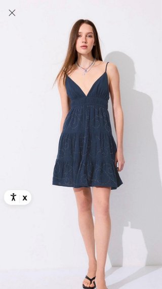 Vestido azul lentejuelas 100% algodón